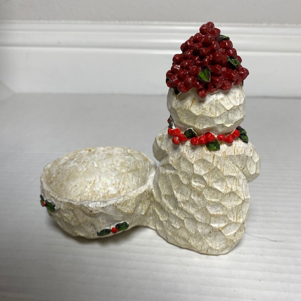 Cute Snowman Candy Dish Holder Holiday Christmas‎ Decor Small Trinket Bowl - Picture 2 of 5